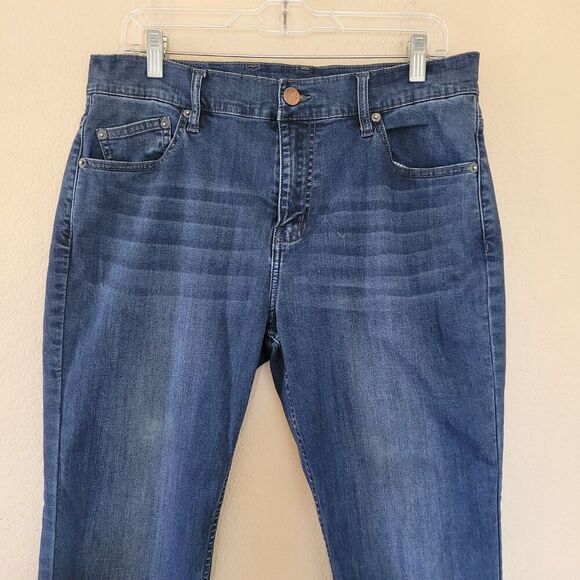 Mugsy Fultons Jeans Mens Size 35x29 Dark Wash Whiskering Stretch Pockets - Picture 2 of 11